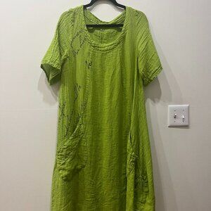 LUUKAA Linen Blend Art to Wear Dress